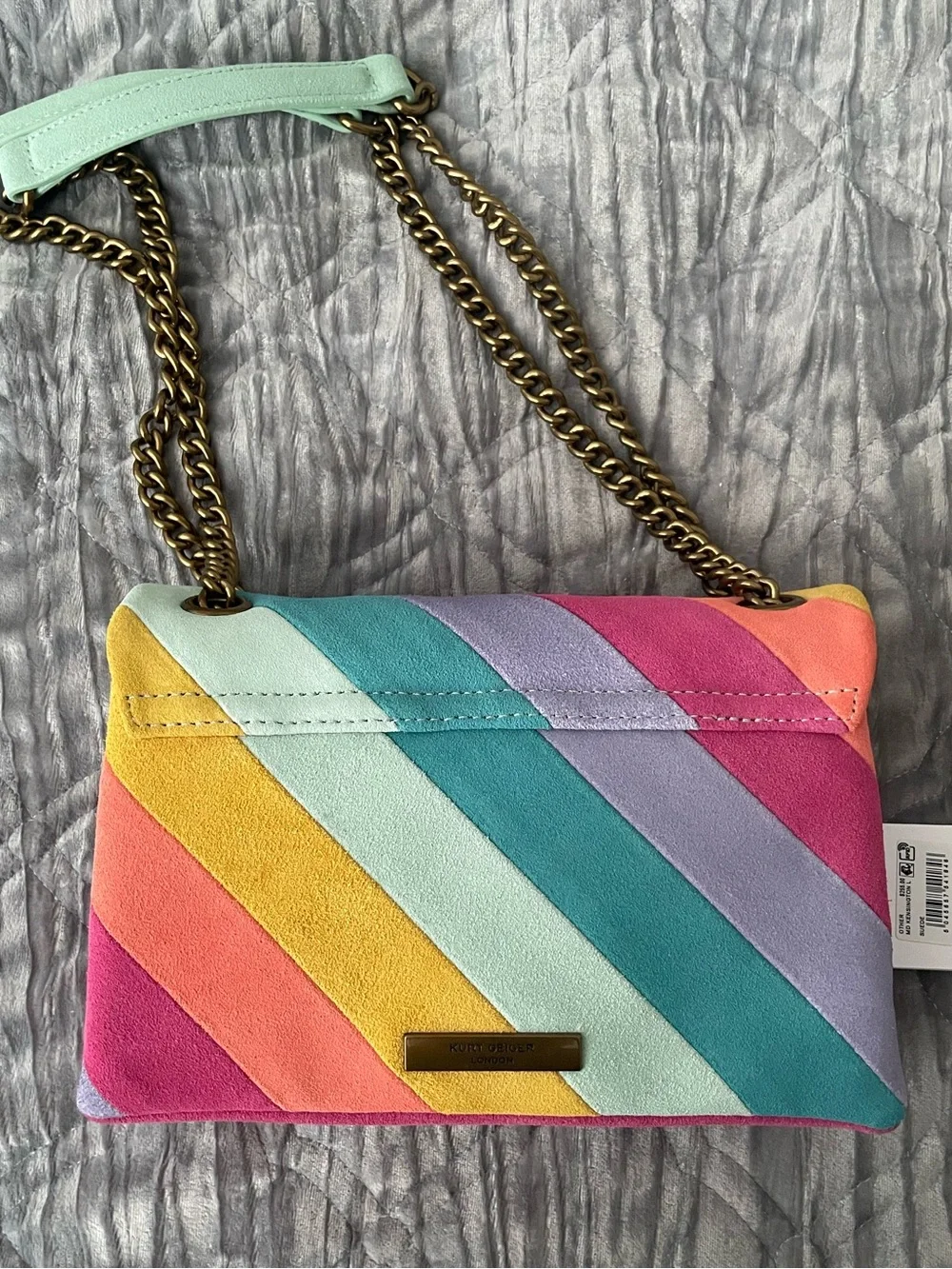 🌈 Kurt Geiger London Kensington Colorblock Suede Bag NWT